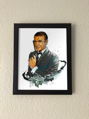 James Bond 007 Sean Connery Framed Wall Art | Classic Movie Poster Print